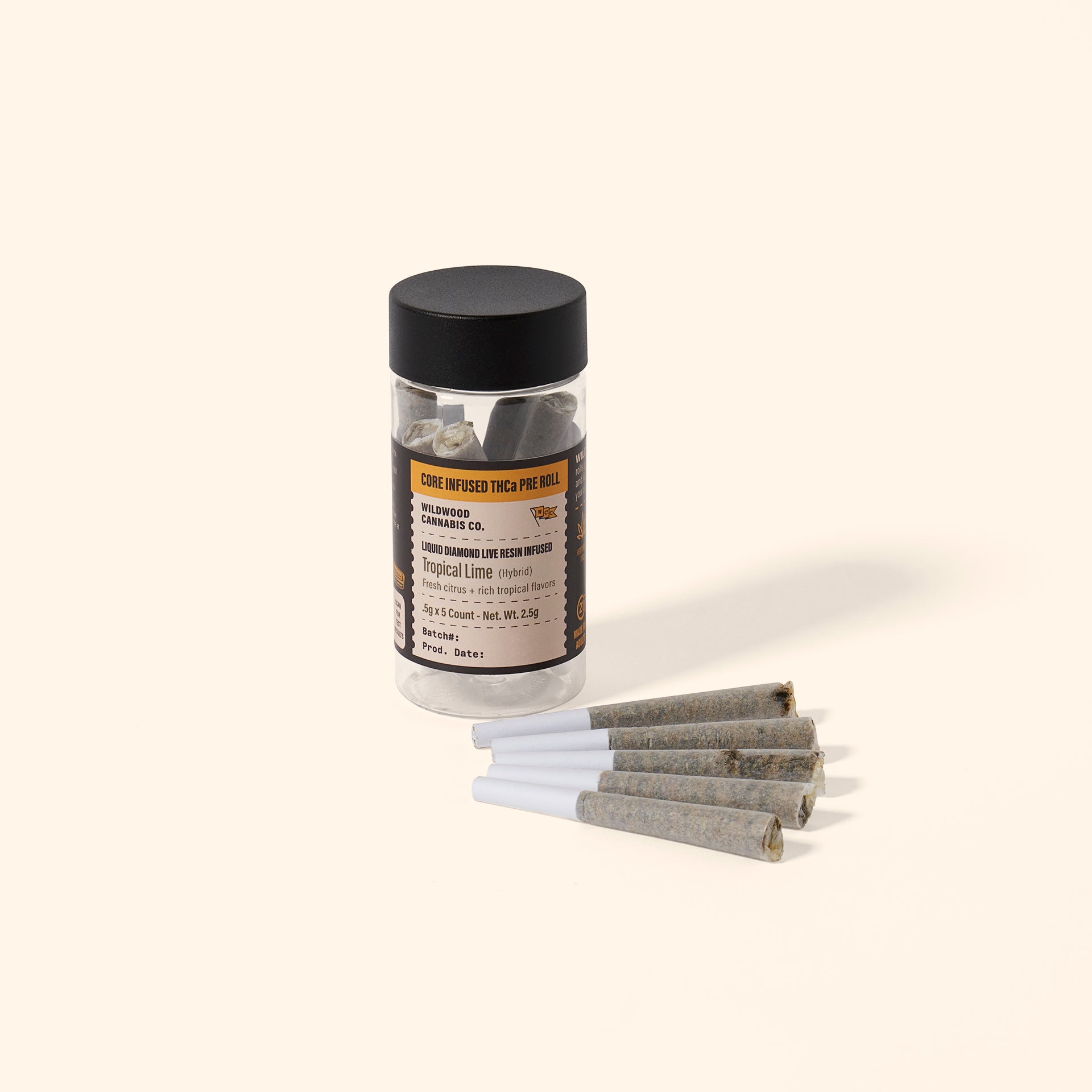 THCa Live Resin Core Infused Pre Roll, 5ct – Wildwood Ventures, LLC