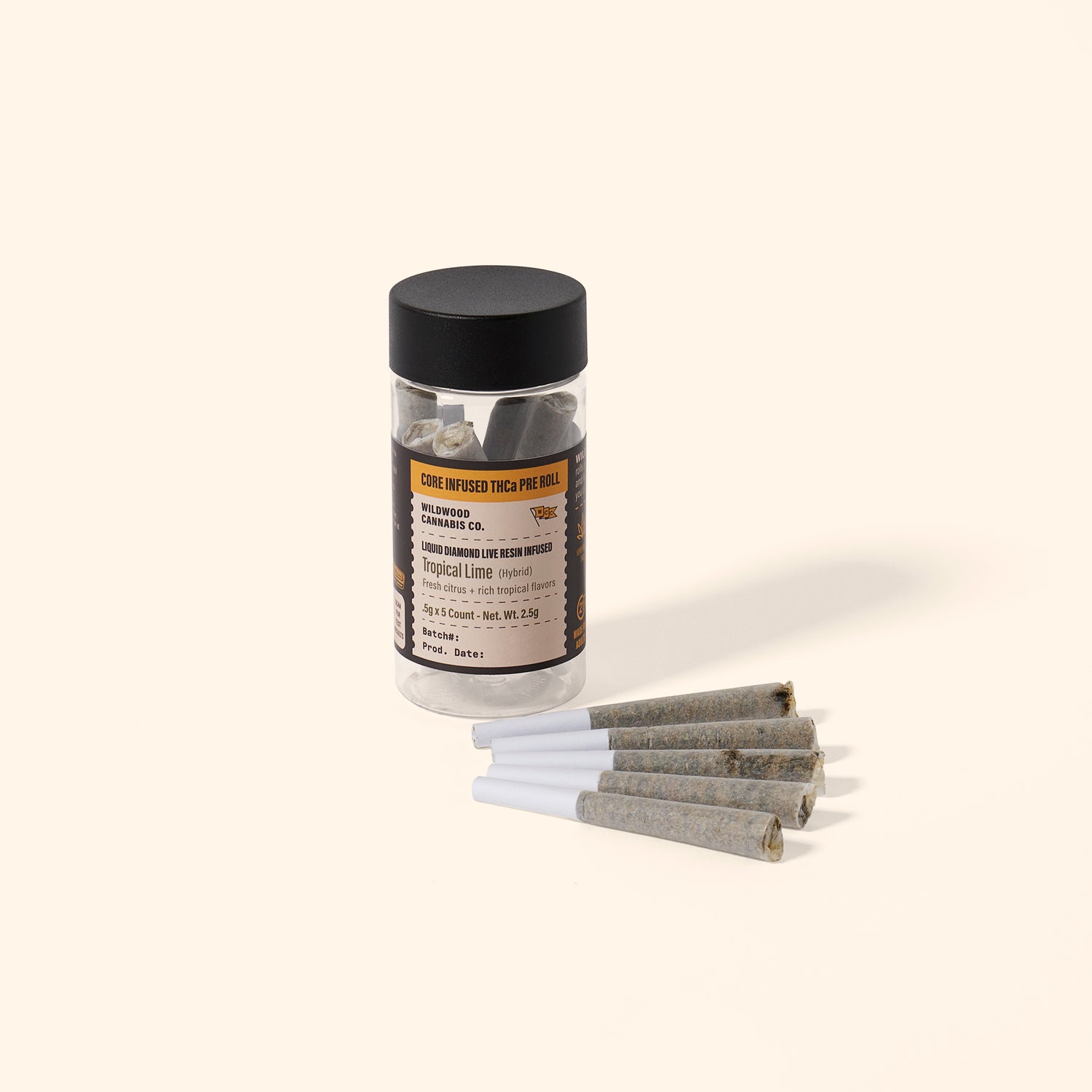 THCa Live Resin Core Infused Pre Roll, 5ct