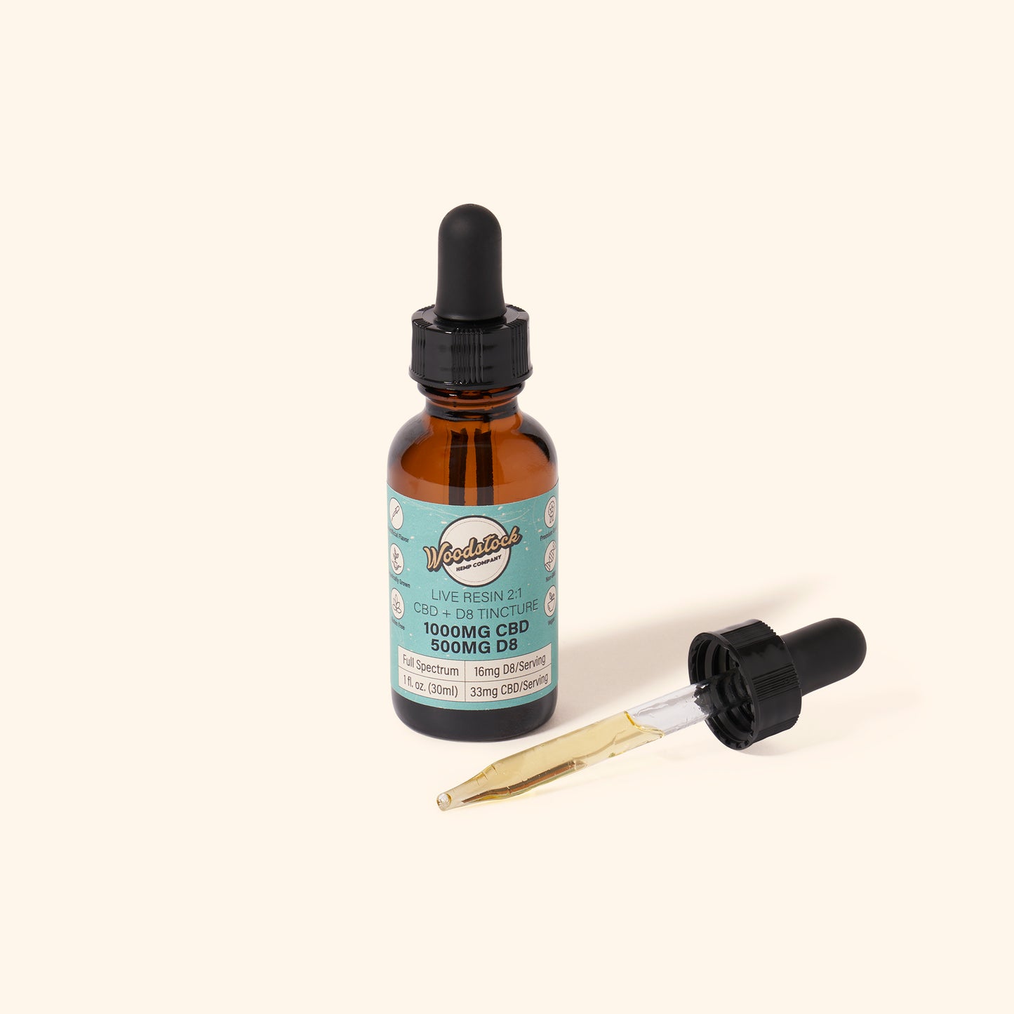 CBD Live Resin 1000mg + D8 500mg Tincture